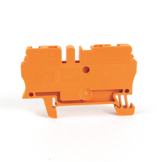 1492-L3-OR - Spring Clamp Terminal Block,One-Circuit Feed-Through Block,2.5mm² (# 30 AWG - # 12 AWG),Standard Feedthrough,Orange