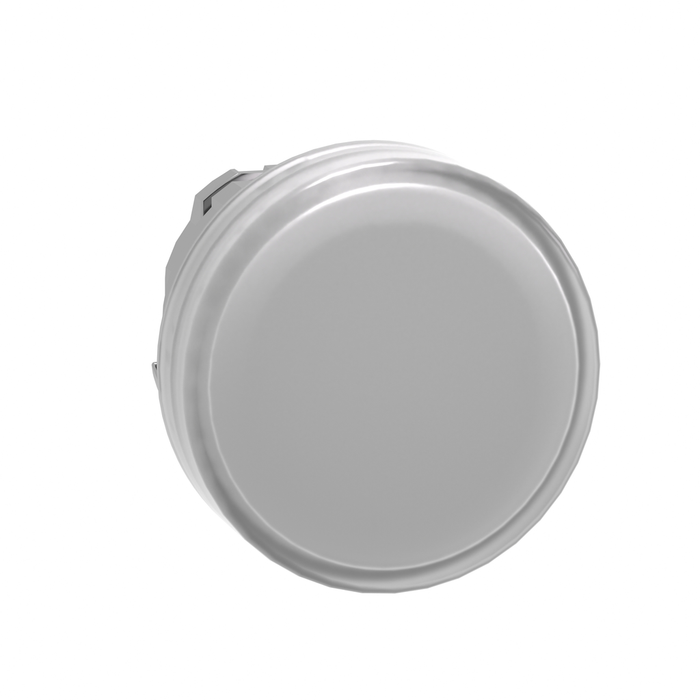 ZB4BV013 - Head for pilot light, Harmony XB4, metal, white, 22mm, universal LED, plain lens