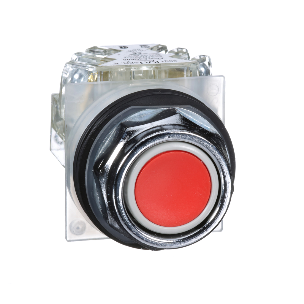 9001KR1RH13 - 30mm Push Button, Type K, push button, full guard, red, 1 NO and 1 NC