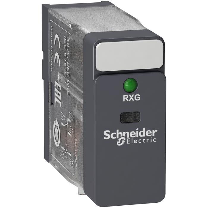 RXG13BD - interface plug in relay, Harmony Electromechanical Relays, 10A, 1CO, with LED, 24V DC