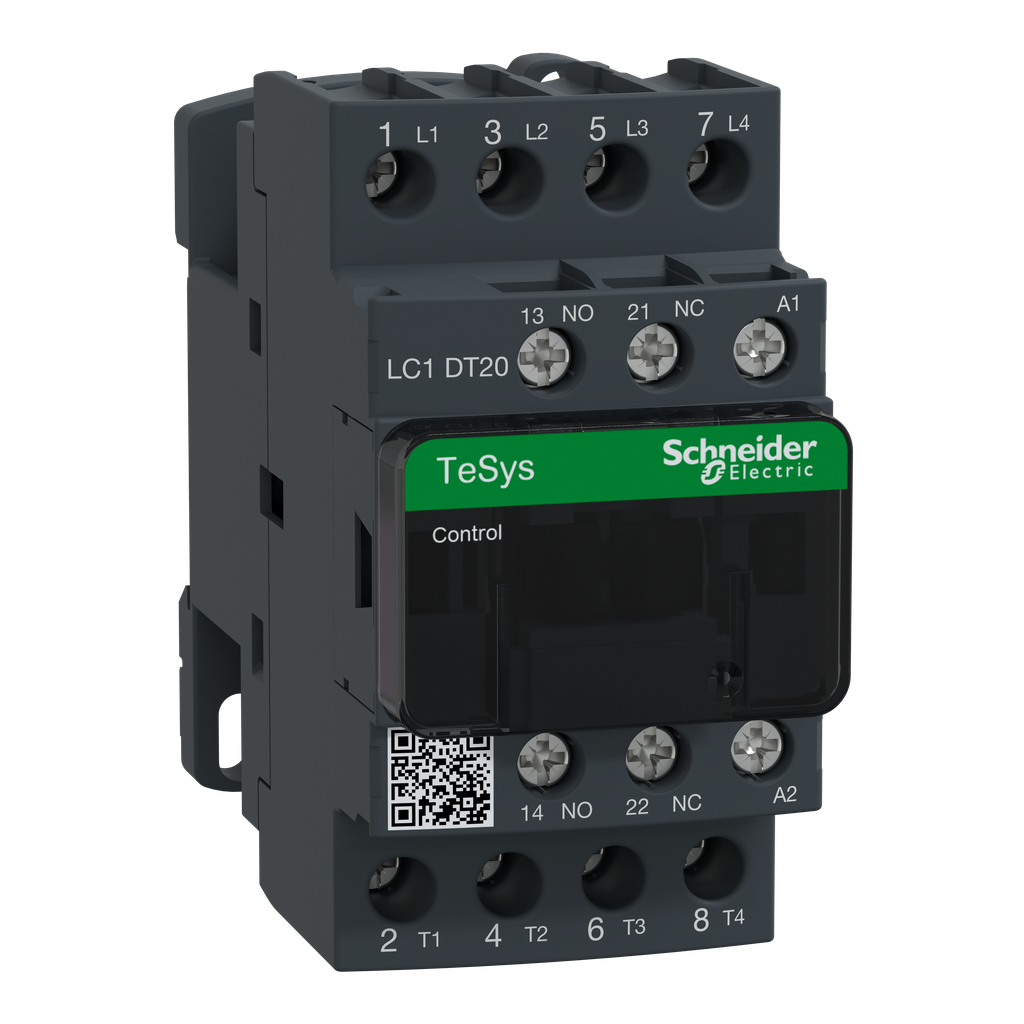 LC1DT20U7 - Contactor IEC, TeSys Deca, no inversor, resistivo de 20 A, 4 polos, 4 NA, bobina de 240 V CA 50/60 Hz, estilo abierto