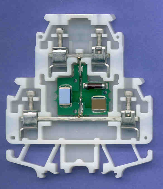 1492-HM2K240 - 1492-H Finger-Safe Terminal Blocks, H-Block,Double Circuit Surge Suppressor Block, Code 2,240V AC/DC Surge Suppressor, #30 - #12 AWG, White,No Bulk Pack (Single Block)