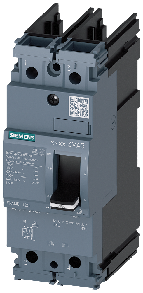 3VA5160-6ED21-0AA0 - Interruptor 3VA51 2P 60A 65KA FTFM