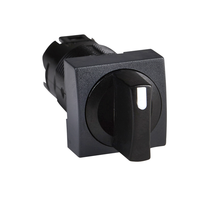 ZB6CD23 - Head for selector switch, Harmony XB6, black handle, square, 16mm, 3 positions, stay put