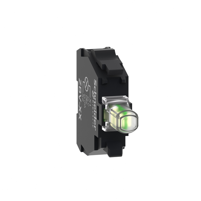 ZBVM1 - Light block, Harmony XB4, Harmony XB5, for head 22mm, universal LED, screw clamp terminals, 230...240V AC