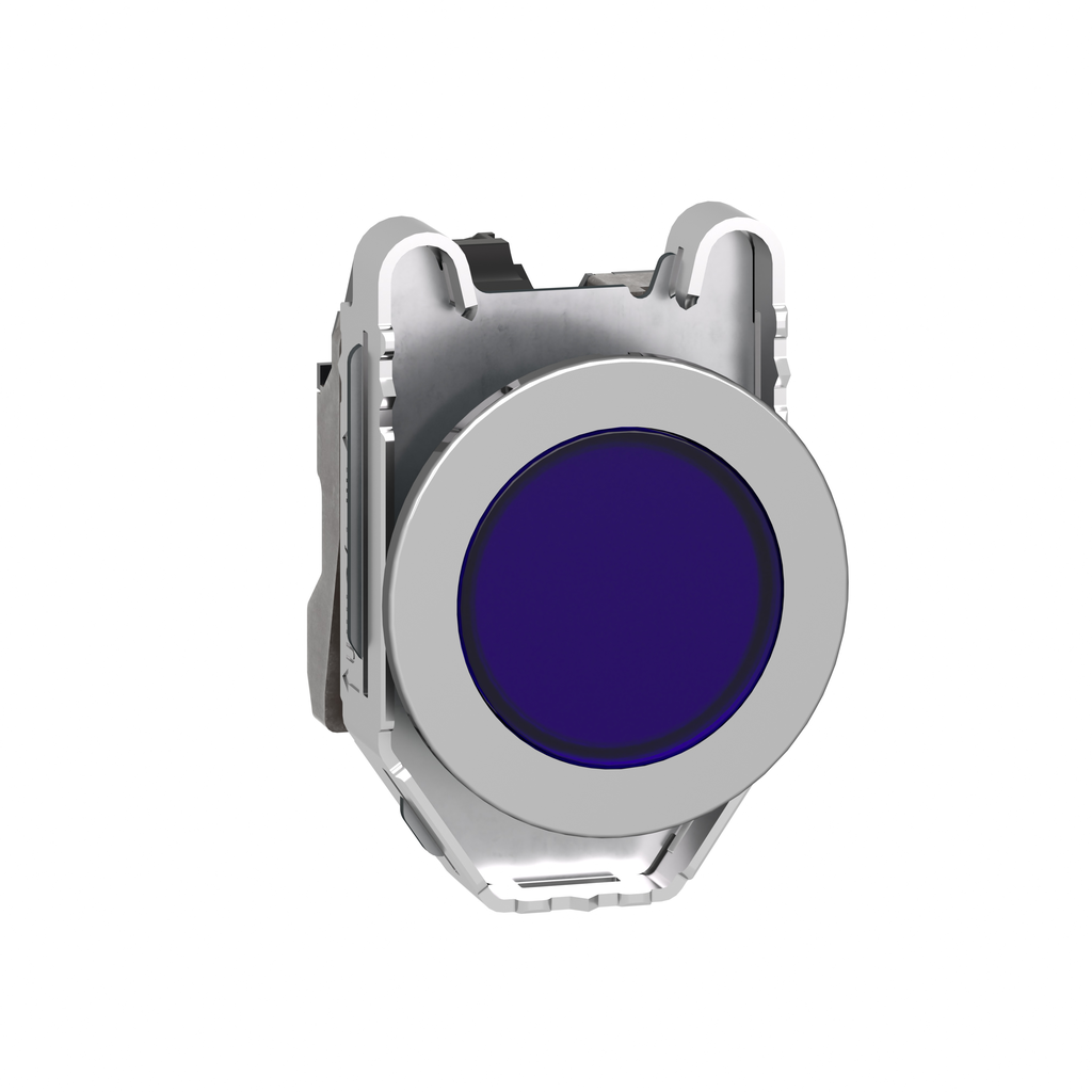 XB4FVG6 - Pilot light, Harmony XB4,metal, blue flush mounted, 30mm, plain lenswith universal LED, 110…120V AC