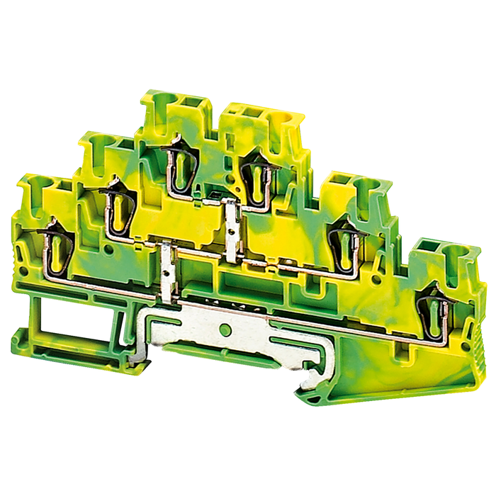 NSYTRR26TPE - Terminal block, Linergy TR, spring type, protective earth, 3 levels, 6 points, 2.5mm², green-yellow, set of 50