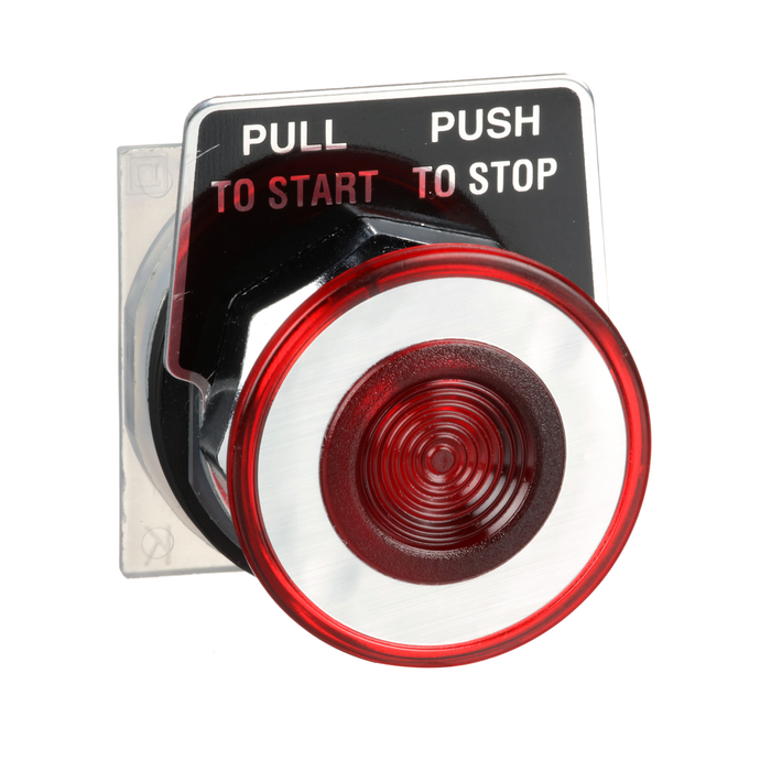 9001KR9R - 30mm Push Button, Type K, push pull operator, red mushroom cap