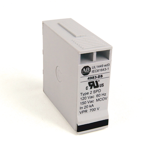 4983-DS120-802 - Protección contra sobretensiones y filtros 4983, montaje en riel DIN, UL 1449, 120 V, 80 kA, configuración bipolar