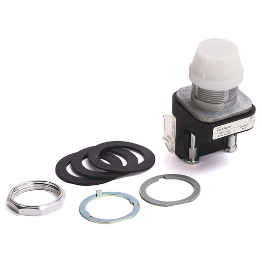 800T-Q20W - 30.5mm Type 4/13 Pilot Light, Full Voltage, No Test Option, Incand., White, 240V AC/DC