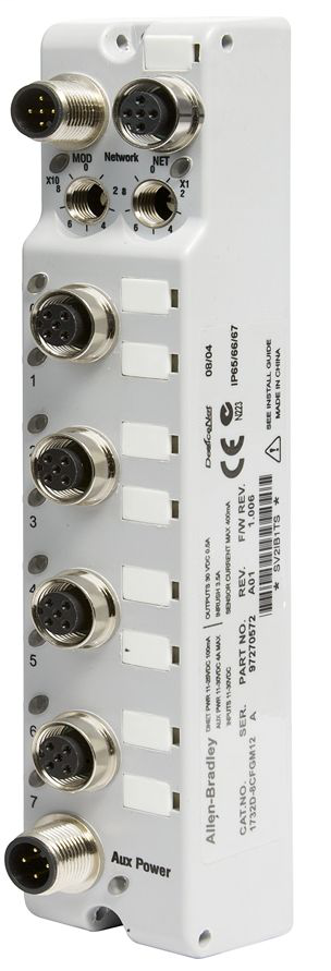 1732D-8CFGM12 - 1732 ArmorBlock DeviceNet Digital I/O, Standard and Diagnostic, DeviceNet, Self-Configuring, 8 Self-Configuing, DC Micro (M12)