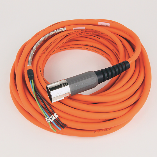 2090-CPWM7DF-16AF15 - Cable SpeedTEC, solo alimentación del motor, conector DIN SpeedTec, extremo de accionamiento, cable flexible, 16 AWG, 15 metros