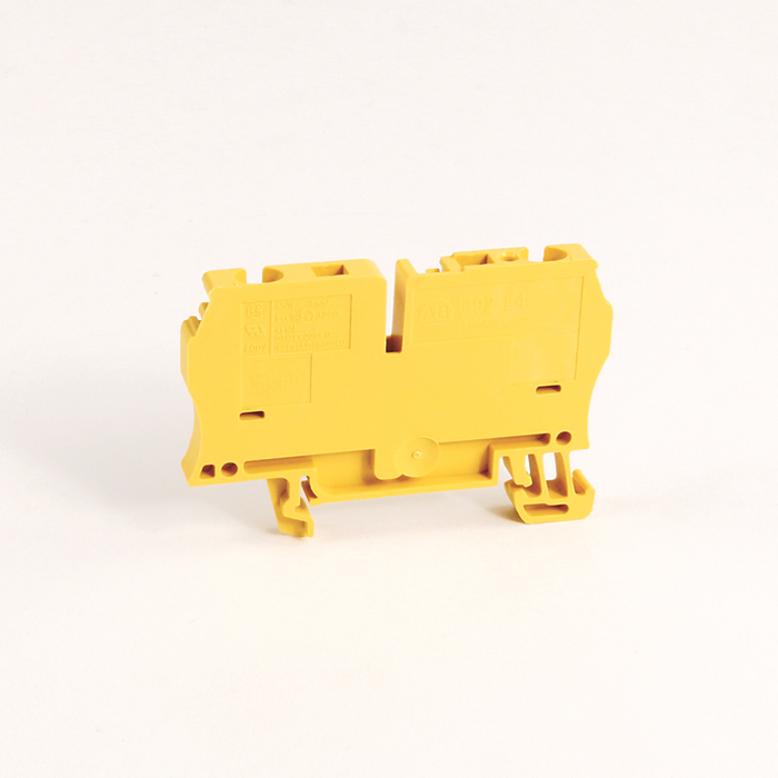 1492-L4-Y - Spring Clamp Terminal Block,One-Circuit Feed-Through Block,4 mm (# 22 AWG - # 10 AWG) or 2.5 mm (# 22 AWG - # 12 AWG),Standard Feedthrough,Yellow