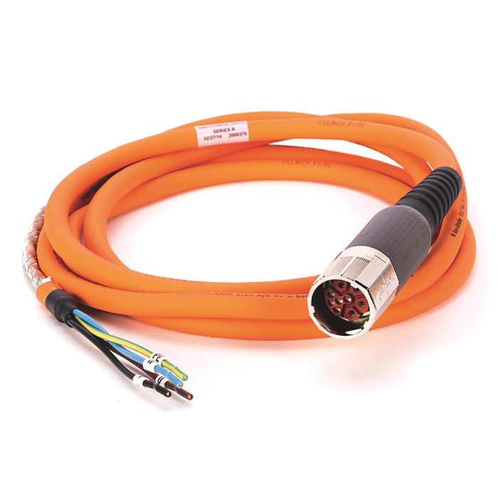 SpeedTEC Cable, Motor Power Only, SpeedTec DIN Connector, Drive-end, Flying-lead, 16 AWG, Continuous-Flex, 3 Meters