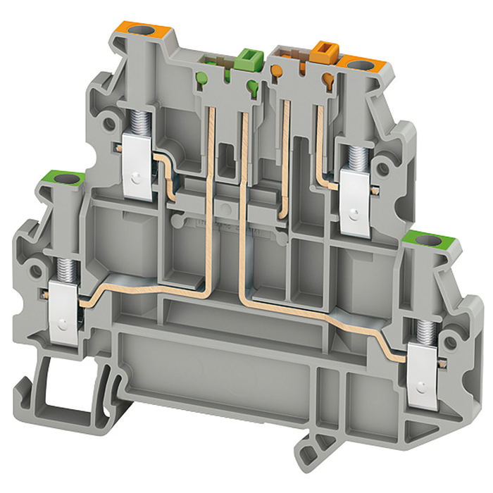 NSYTRV24SCD - Terminal block, Linergy TR, spring type, knife disconnect, double level, 4 points test, 2.5mm (Qty. 50)