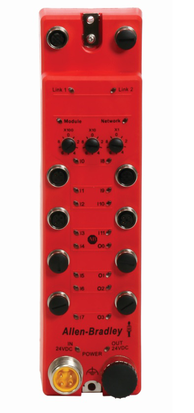 1732ES-IB8XOB8 - EtherNet/IP Safety ArmorBlock Input Module 8 Inputs, 8 Solid State Sourcing Outputs, IP67 Rating