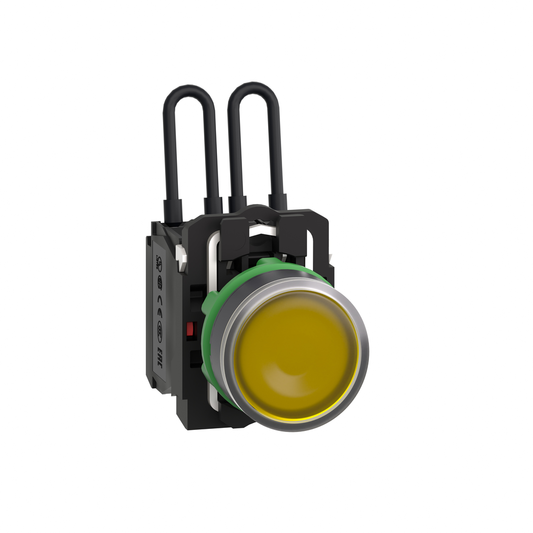 XB5AW28G5 - Push to test pilot light, Harmony XB5, universal LED, amber, plastic, 22mm, 110...120V
