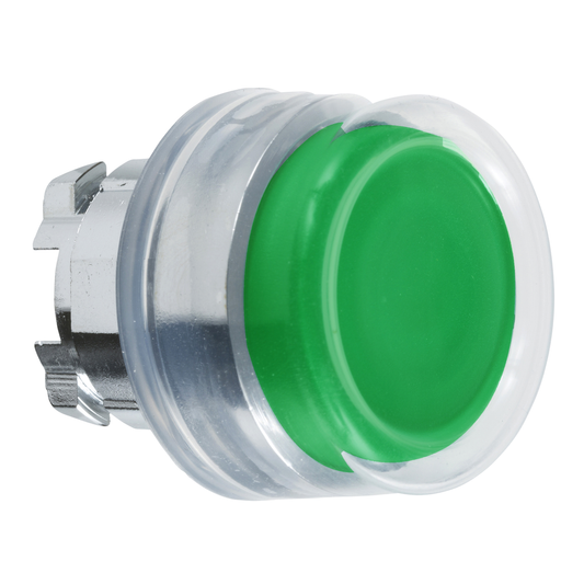 ZB4BP3 - Cabezal de pulsador, Harmony XB4, metal, saliente, verde, 22 mm, retorno por resorte, forrado, sin marcar