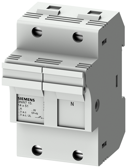 3NW7151 - FUSE HOLDER, 1+N, 50A, 14X51MM FUSE