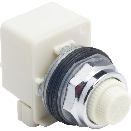 9001KP38LWW31 - Luz piloto, Harmony 9001K, metal, policarbonato, fresnel, blanco, 30 mm, LED blanco, 120 V