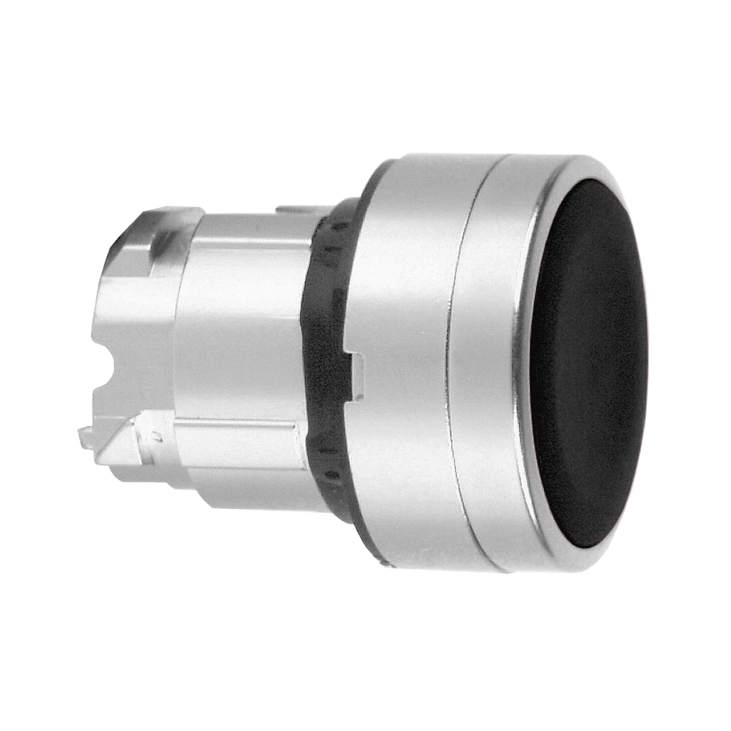 ZB4BA24 - Cabezal para pulsador no iluminado, Harmony XB4, pulsador rasante negro Ø22 mm retorno por resorte sin marcar