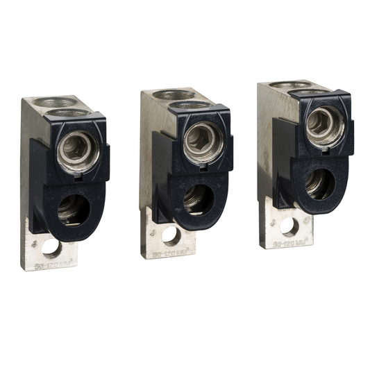 LV429218 - Conectores de cable desnudo de aluminio, ComPacT NSX, para 2 cables de 50 mm² a 120 mm², 250 A, juego de 3 piezas