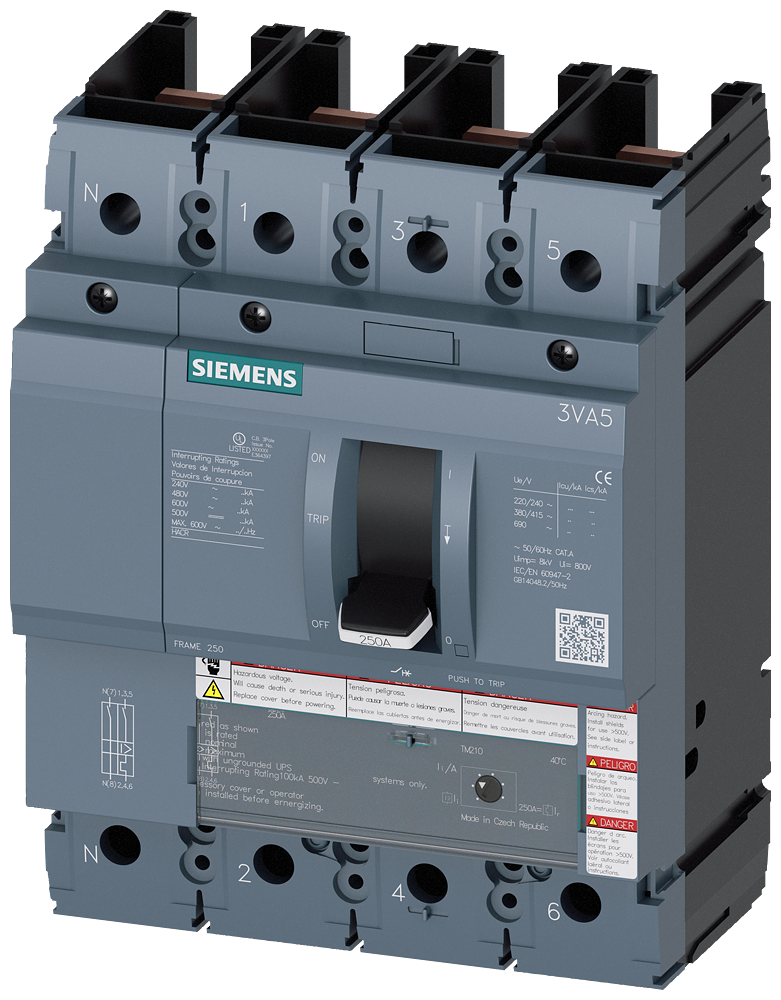 3VA5215-6GD41-0AA0 - Interruptor 3VA52 4P 150A 65KA FTFM 100NTRL