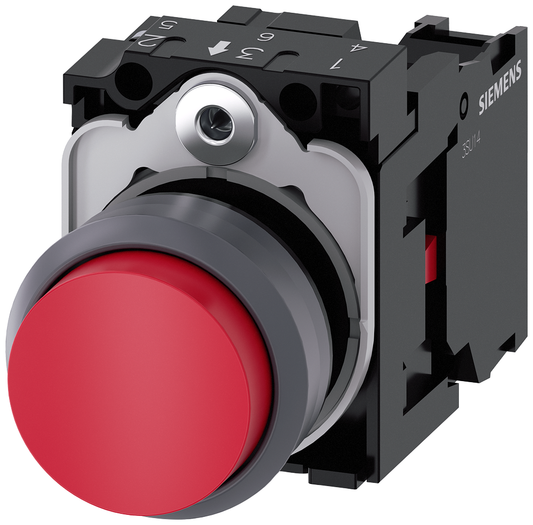 3SU11300BB201CA0 - PUSHBUTTON, MOM, RED, RAISED