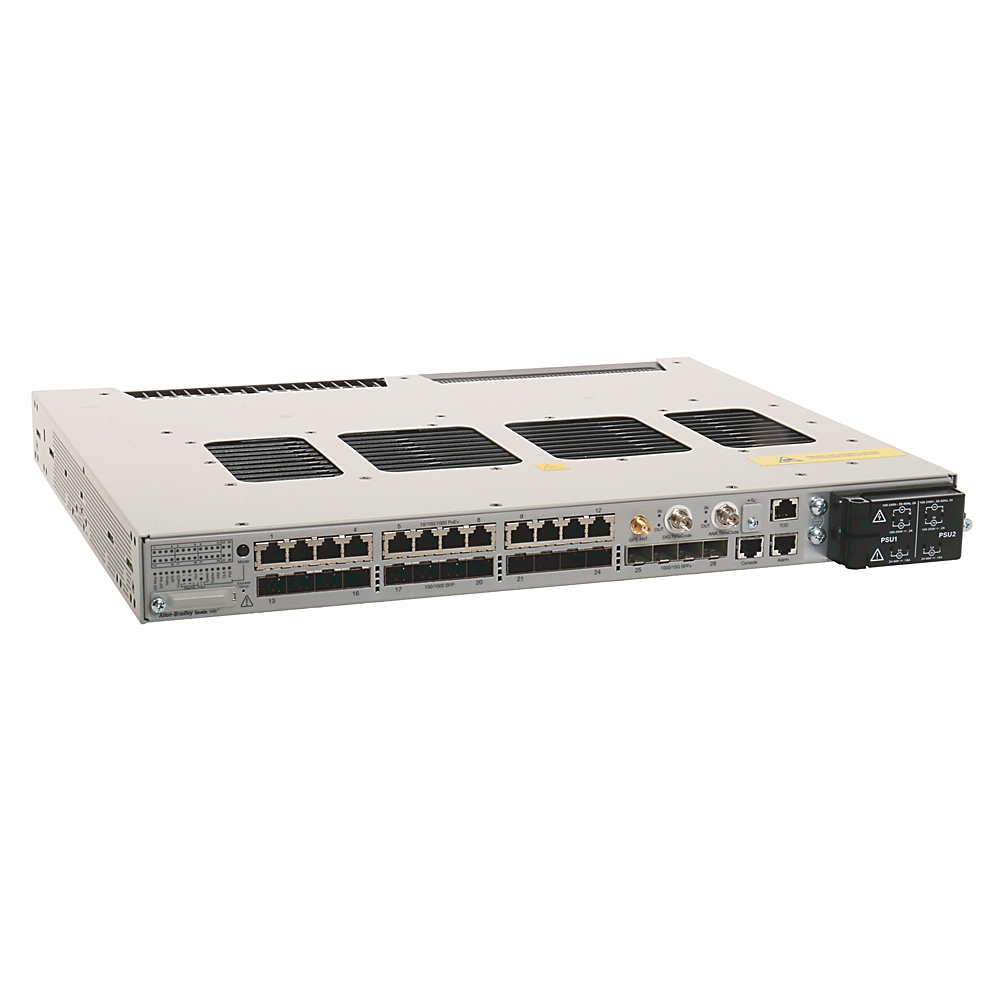 1783-IMS28RAC - Stratix 5410, 12 PoE 100/1G ports, 12 SFP 100/1G slots, 4 SFP 1G/10G slots, Layer 3 FW, Single AC/high DC power supply