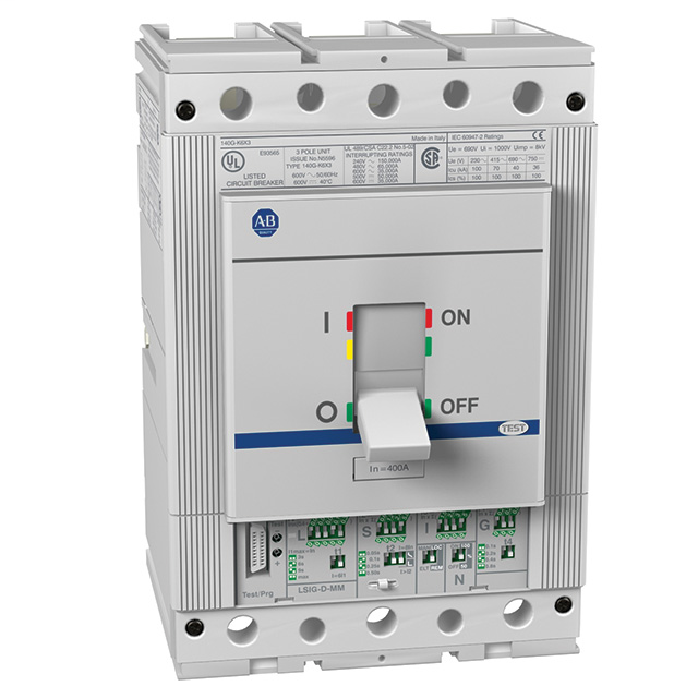 140G-K3K3-D40 - 140G - Molded Case Circuit Breaker, K frame, 35 kA, LSIG-M (electronic), 3 Poles, Rated Current 400 A (80% Rated)