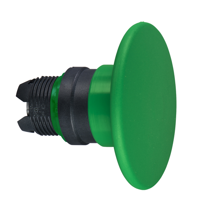 ZB5AR3 - Head for non illuminated push button, Harmony XB5, green mushroom 60mm, 22mm, spring return, unmarked