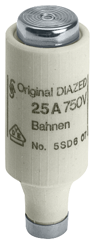 5SD601 - DIAZED FUSE LINK, 2 AMP, AC/DC, 750V