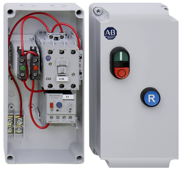 109-C30LKJE1F-1M-7 - 109C IEC Enclosed Non-reversing Non-Combination Starter, 100-C30, Type 1/4/4X/12K - IP66 Plastic - Large (Indoor/Outdoor Use), 24V 50/60Hz, E1 Plus OLR 9.00 - 45.00A