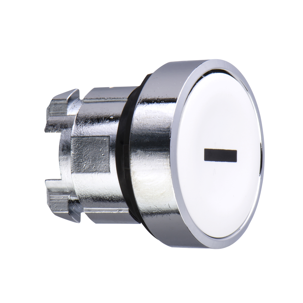 Cabezal para pulsador iluminado, Harmony XB4, metal, empotrado en blanco, 22 mm, retorno por resorte, marcado en negro I (Cantidad: 5)