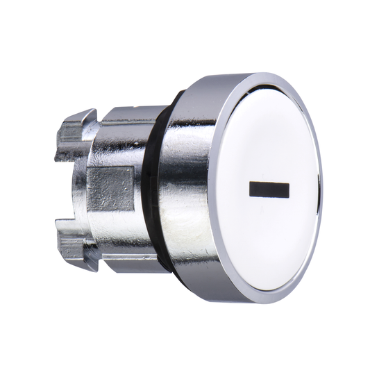 Cabezal para pulsador iluminado, Harmony XB4, metal, empotrado en blanco, 22 mm, retorno por resorte, marcado en negro I (Cantidad: 5)