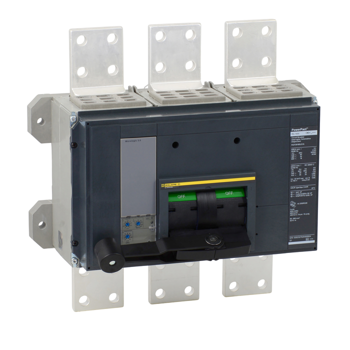 RLF36200U31A - Circuit breaker, PowerPacT R, 2000A, 3 pole, 600VAC, 50kA, busbar, Micrologic 3.0, 80%