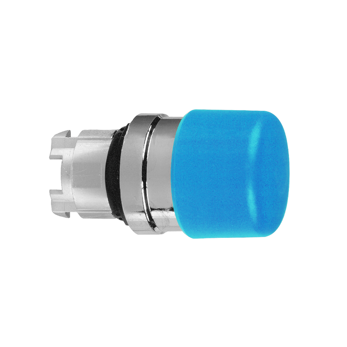 ZB4BC64 - Head for non illuminated push button, Harmony XB4, blue mushroom 30mm, 22mm, spring return, unmarked