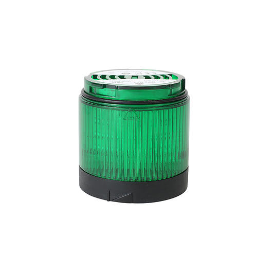 Módulos de luz 856T de 70 mm, carcasa negra, LED fijo de 24 V, salida verde, acabado de lente estándar