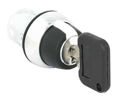 800FM-KL3401R - Selector de llave de 3 posiciones 800F - Metal, retorno por resorte desde la izquierda, extracción de llave central, código de llave 3801, paquete estándar (cantidad: 1)