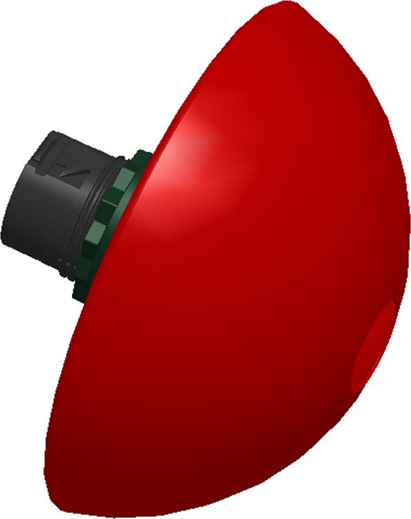 800FP-MP92 - Operadores tipo hongo 800F sin iluminación, de empuje y tracción, de media cúpula de 90 mm, redondos de plástico (tipo 4/4X/13, IP66), negros, paquete estándar (cantidad: 1)