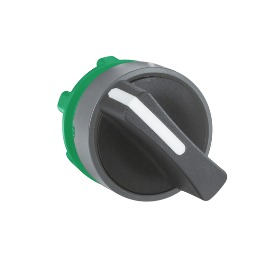 ZB5AD29C0 - Interruptor selector con cabeza moleteada, Harmony XB5, plástico, negro, 22 mm, 2 posiciones, fijación fija, bisel gris