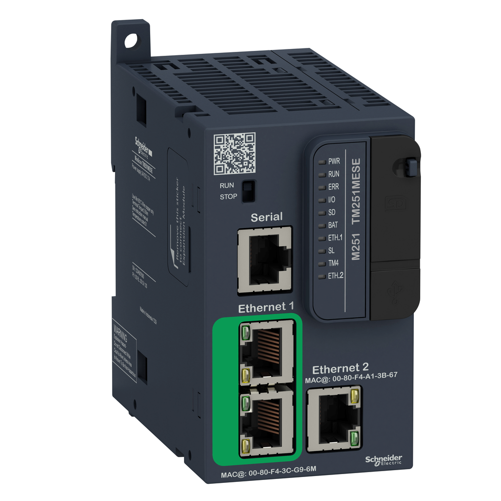 TM251MESE - logic controller, Modicon M251, 2x Ethernet