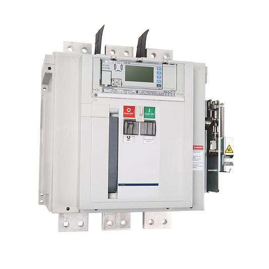 140G-R12K3-E20-SD - 140G - Disyuntor de caja moldeada, marco R, 125 kA, LSIG-M (electrónico), 3 polos, corriente nominal 2000 A (80 % nominal), con enclavamiento de puerta, disparo en derivación 110...120 V CA