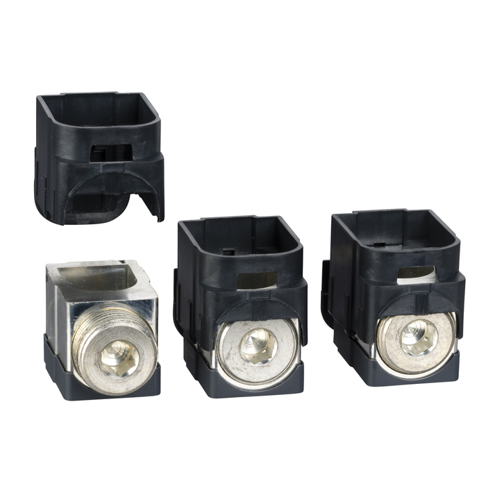 LV429259 - Aluminium bare cable connectors, ComPacT NSX, for 1 cable 120mm² to 185mm², 250A, set of 3 parts