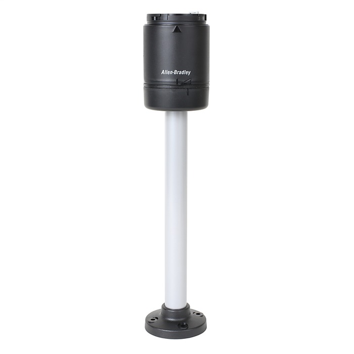 856T-BA7P25C - 856T 70 mm Bases Preassembled, No Network Option, Black Housing Color, 90-250V, 7 Circuits (Up to 7 Stacked Lights and or Sound Modules), 25cm Aluminum Pole Mount, Cap Included