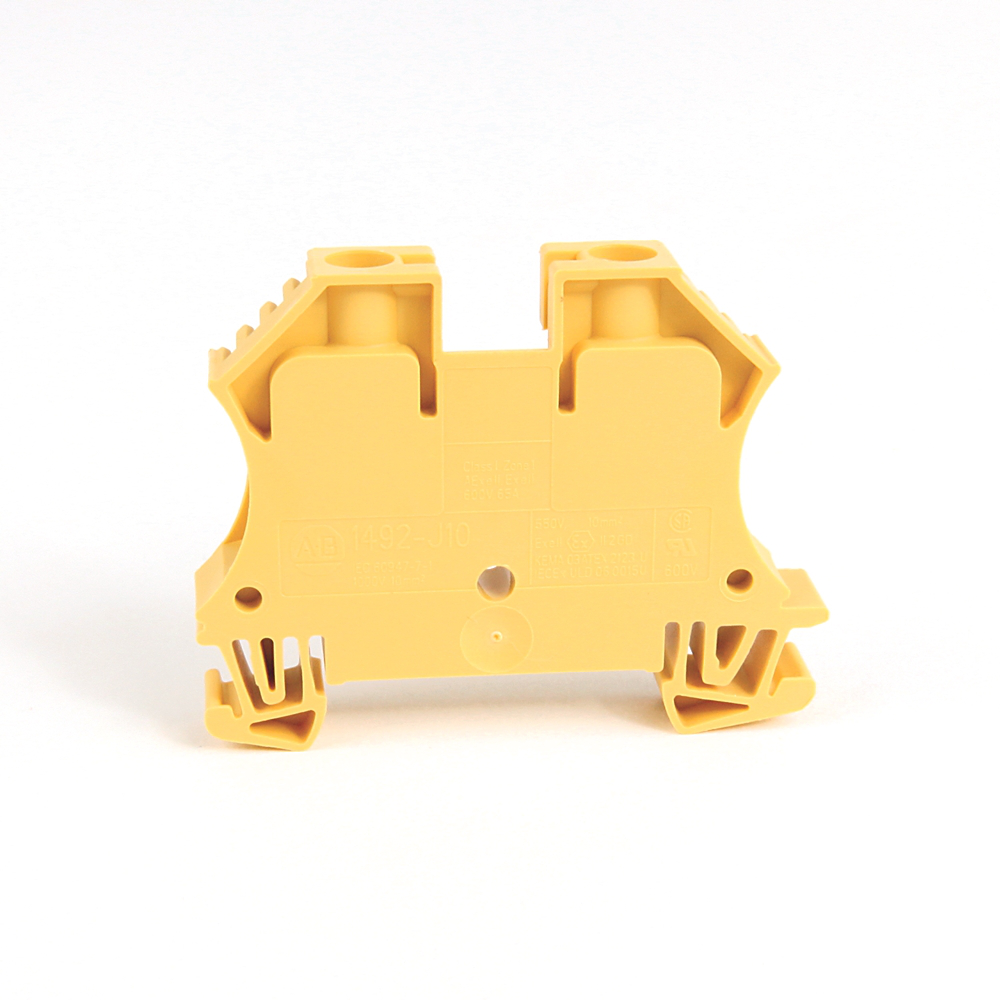 1492-J10-OR - 1492-J IEC Terminal Block, One-Circuit Feed-Through Block, 10 mm (# 22 AWG - # 8 AWG), Standard Feedthrough, Orange