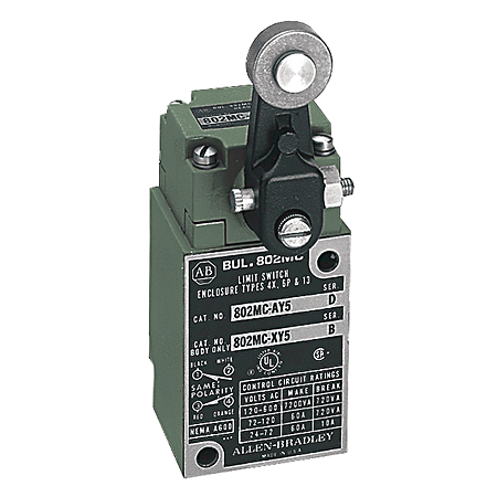 802MC-XY5 - Limit Switch, Pre-Wired Factory Sealed, Corrosion Resistant, Switch Body Only, Switch Body For Lever Type, Spring Return, 2-Circuit, CW and CCW operation, 1.52m (5ft) length STO cable