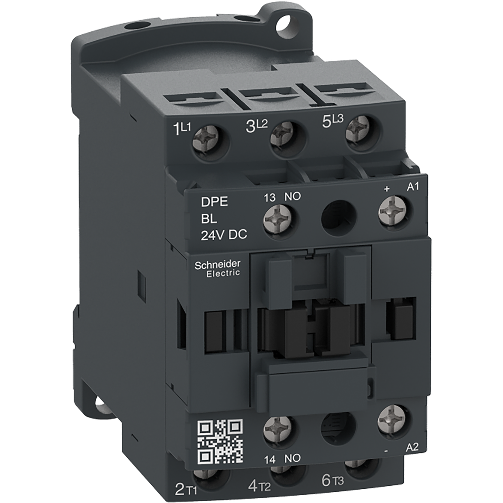DPE12BL - Contactor IEC, Easy TeSys DPE, no inversor, 12 A, 3 polos, 5 HP a 480 V CA, bobina de 24 V CC
