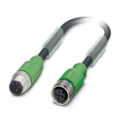 SAC-3P-M12MS/ 0,6-PUR/M12FS SH - Cable sensor/actuador