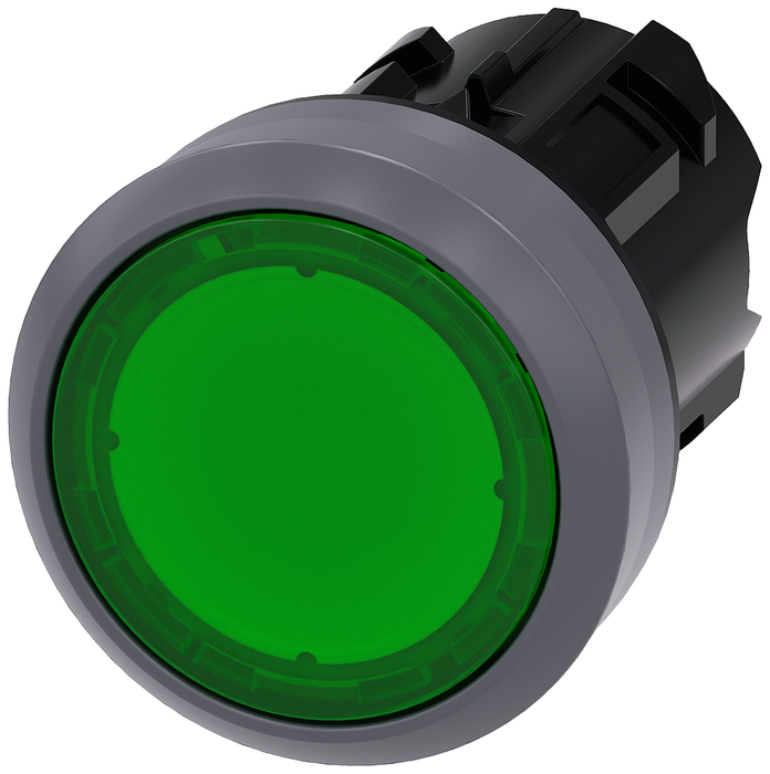 ILLUMINATED PUSHBUTTON, MTND, GRN, FLUSH